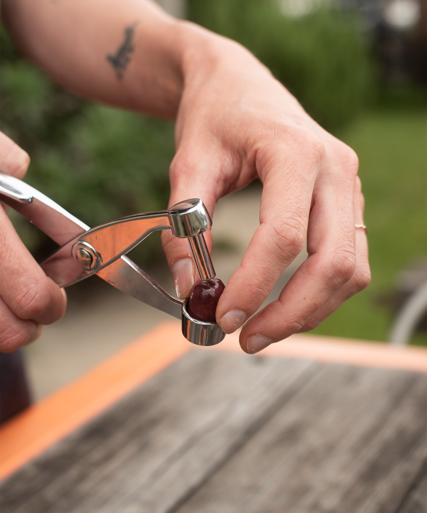handheld olive pitter