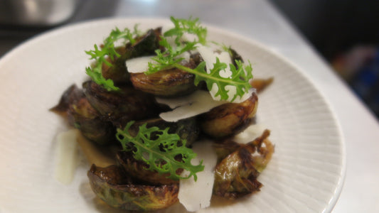 fried brussels sprouts with truffled pecorino & lemon pressed extra virgin olive oil