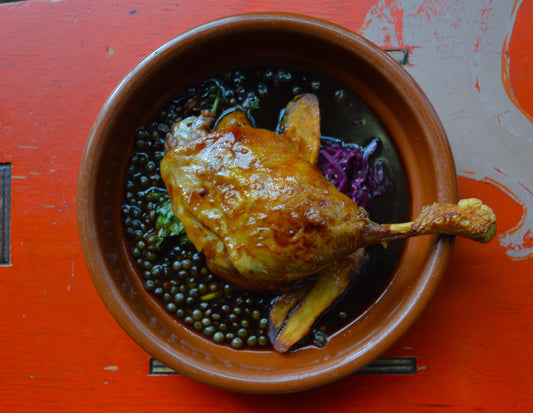 twice cooked duck leg with green lentils