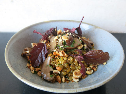 warm freekeh salad