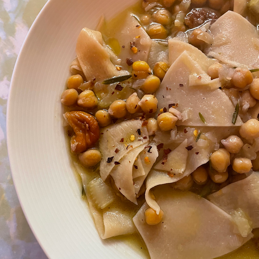 pasta with chickpeas & chestnuts