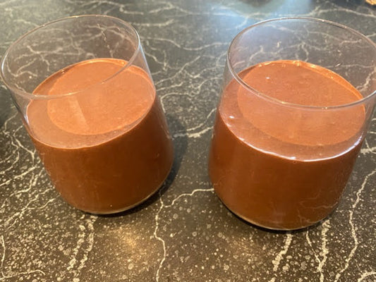 dark chocolate mousse with smoked extra virgin olive oil