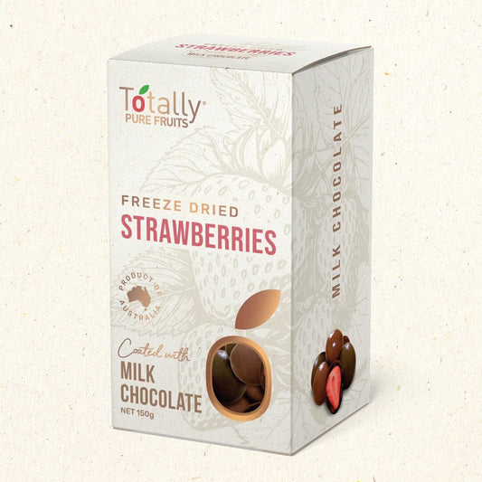 totally pure fruits milk chocolate coated strawberry