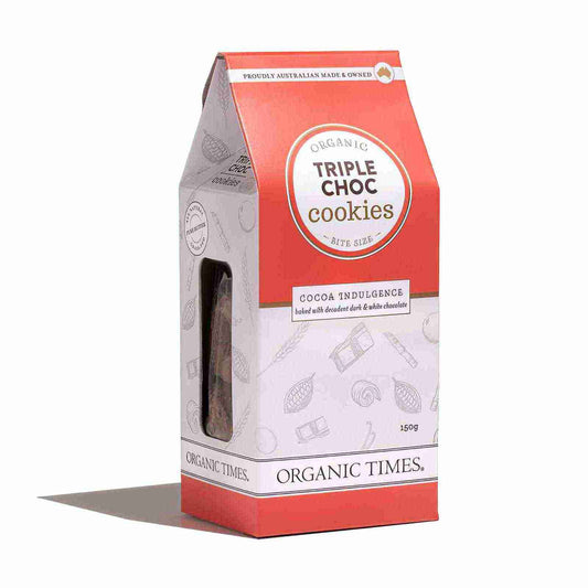 Organic Times Triple Chocolate Chip Cookies 150g