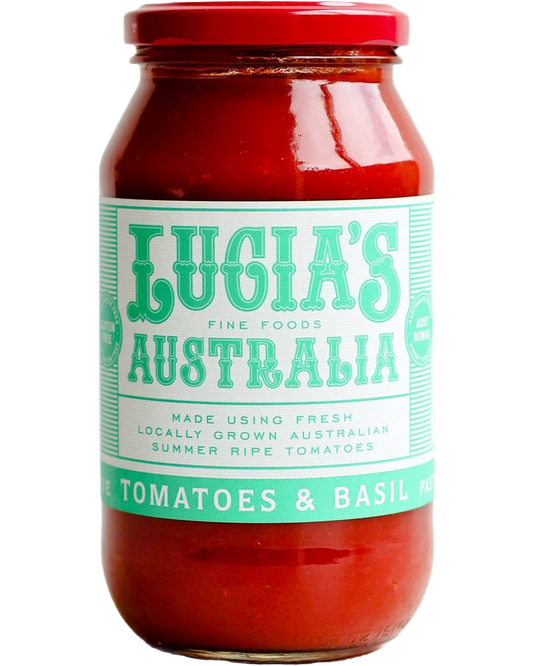 lucia's tomato & basil pasta sauce