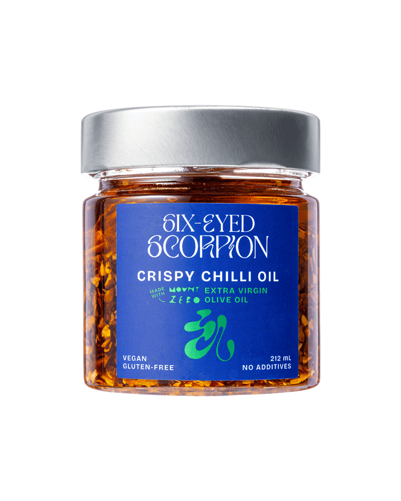 Six-Eyed Scorpion Extra Virgin Olive Oil Crispy Chilli Oil 212ml
