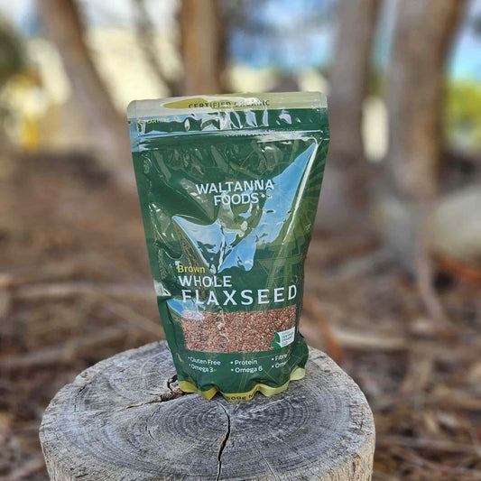 waltanna farms organic brown whole flaxseed 500g
