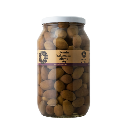 blonde kalamata olives