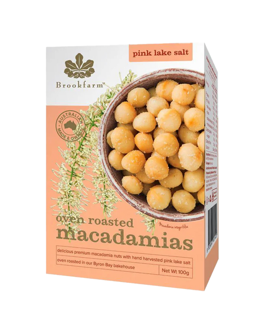 brookfarm oven roasted macadamias with pink lake salt