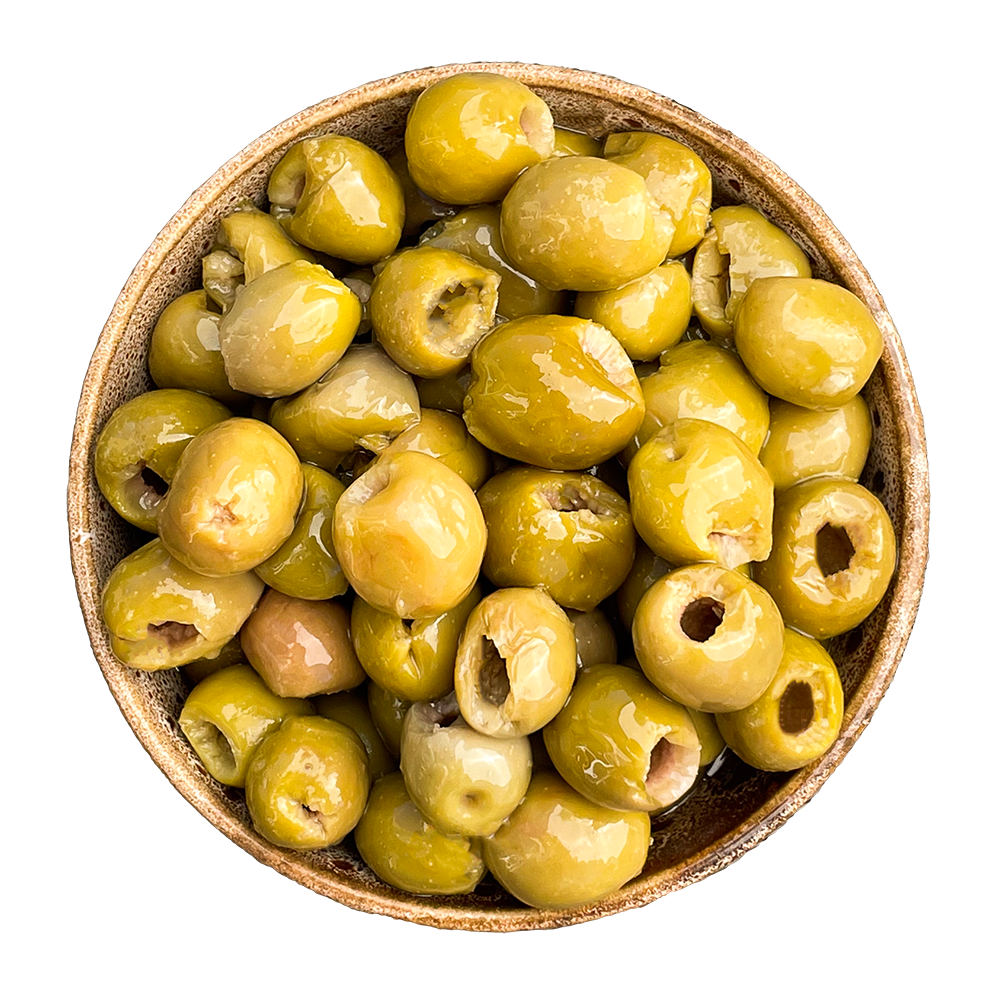 Pitted Green Manzanilla Olives Mount Zero Olives